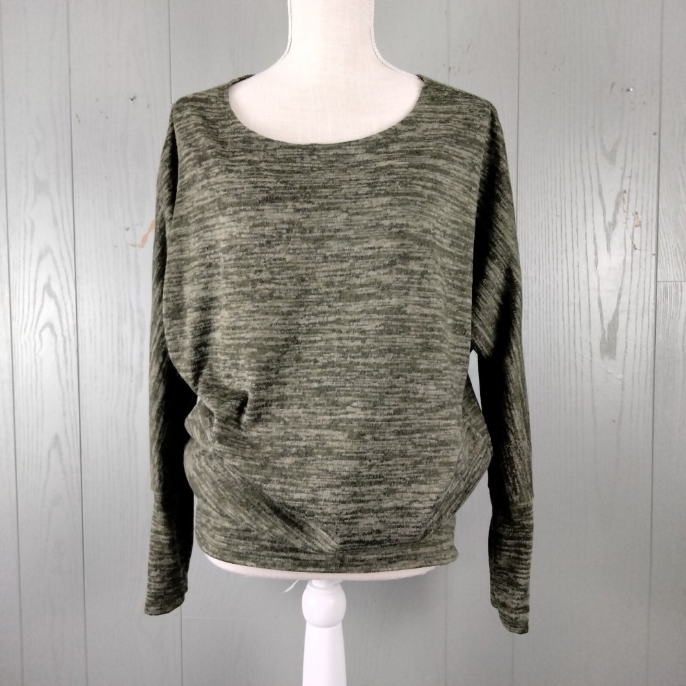 Vintage 90s Knit Tunic Top Womens Large‎ Green Dolman Sleeve Fairy Grunge Sheer